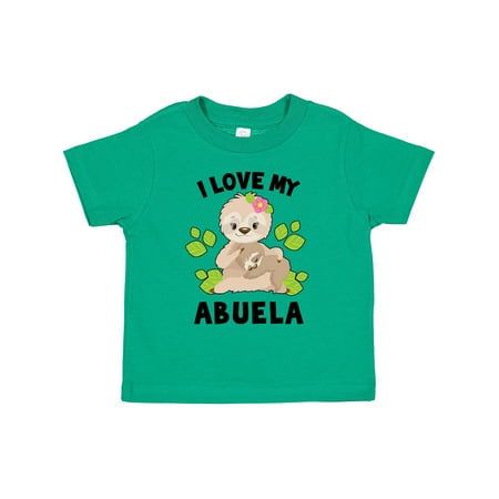 

Inktastic Cute Sloth I Love My Abuela with Green Leaves Gift Toddler Boy or Toddler Girl T-Shirt