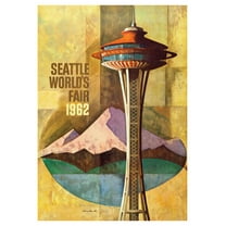 Seattle Worlds Fair Poster 1962 Art Repro Metal Sign 8in x 12in Metal Print 8x12 Square Adults Metal Wall Art