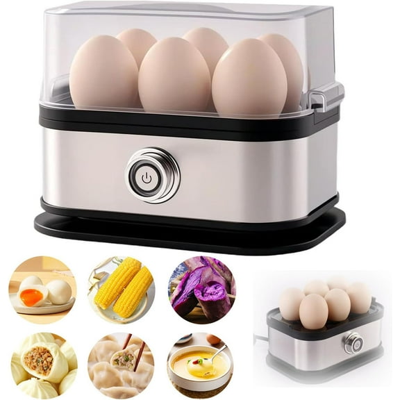 Smart Egg Cooker with Auto Shut Off, 6 Egg Cooking with Stainless Steel Egg Cooker