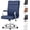 Blue, variant on YANGLI Ribbed Home Office Chair, Modern Leather Conference Room Chair, High Back Executive Computer Chair, Ergonomic Office Desk Chair, Adjustable Swivel Chair with Arms, Brown