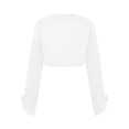 thumbnail image 4 of Zaldita Kids Stain Bolero Shrug Open Front Lace-up Crop Cardigan Flower Girl Dress Cover Up White 4, 4 of 7