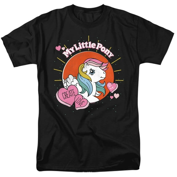 My Little Pony Retro Create Love S/S Adult 18/1 T-Shirt Black