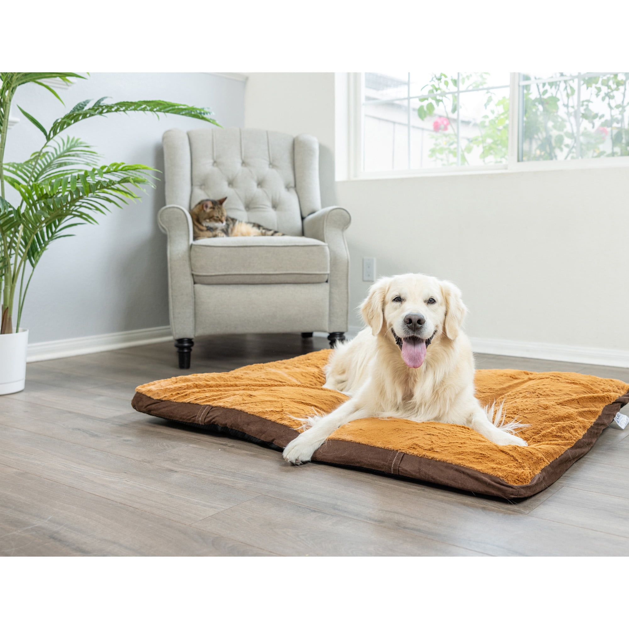 Armarkat Plush Pet Dog Bed, X-Large, Brown