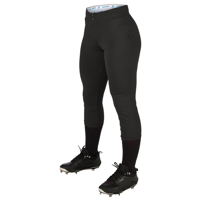 Pantalón de Softbol CHAMPRO Fireball Corte Knicker Tiro Bajo Tela TEK-KNIT con Rodillas Reforzadas Mujer Negro S