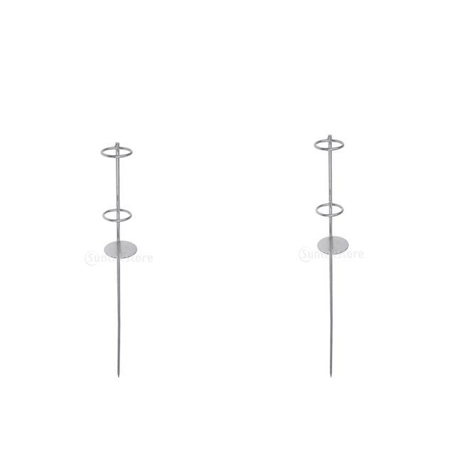 2 Piezas Soporte de Acero Inoxidable 50cm Caña de Pesca Apoyo Tierra Estable Pesca Sunnimix Soporte de caña de pescar de tierra