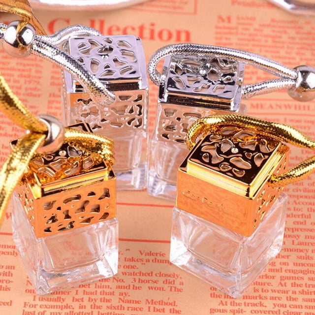 3 botellas de perfume vacías para colgar en el coche, ambientador, difusor de fragancia rellenable, botella de vidrio vacía