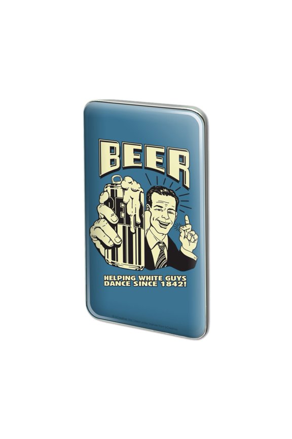 Beer Helping White Guys Dance Since 1842 Funny Humor Retro Metal Rectangle Lapel Hat Pin Tie Tack Pinback