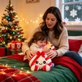 thumbnail image 3 of Christmas Dumpling Plush, Cute Stuffed Bun Toy With Bamboo Steamer Basket, Kawaii Holiday Gift, Red Candy Cane, 5.9 In, 3 of 7