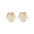 thumbnail image 2 of RUINIXCW Newborn Baby Girl Fall Winter Knit Romper Sweater Infant Baby Girl Thanksgiving Halloween Outfit Pumpkin Lapel Long Sleeve Bodysuit Jumpsuit, 2 of 10