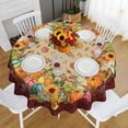 thumbnail image 3 of Nappe Ronde d'Automne, Nappe Ronde d'Automne 60 Pouces, Nappe de Citrouille d'Automne pour l'Action de Grâce, Nappe Ronde d'Automne, 3 of 5