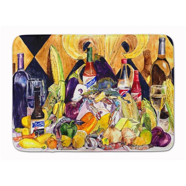 Crystal Hot Sauce Fleur De Lis Wine Machine Washable Memory Foam Mat