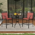thumbnail image 4 of Gymax Outdoor Counter Stools Set of 4 w/ Footrest & Armrests Metal Frame for Backyard Red, 4 of 8