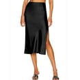 thumbnail image 4 of Pxiakgy skirts for women Women's Skirts Elastic Waist High Pure Color Split in The Dress skirts for women trendy summer women's skirts, 4 of 8