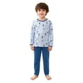 thumbnail image 4 of Byoo Big Boys Outfit Penguin Print Long Sleeve Round Neck Pullover Top Pants Sleepwear Loose Comfy Nightwear for Kids, 4 of 4