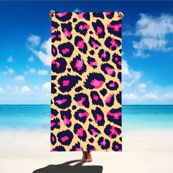 Leopard Print Beach Towel Quick-Dry Washable Sandproof Portable Beach Towels For Travel Swimming Camping Beach (11)