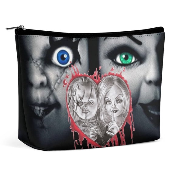 Bride of Chucky Handbag PU Makeup Bag Large Capacity Cosmetic Case Durable Anti-Scratch Travel Storage Bag