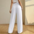 thumbnail image 4 of ABATAB Palazzo Pants for Women Drawstring Lightweight Pants Summer Loose Fit Casual Cotton Linen each Trousers, 4 of 6