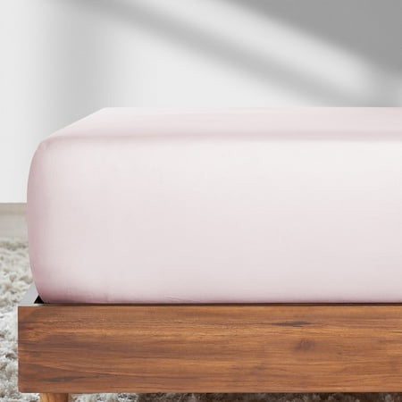 California Design Den Deep Fitted King Sheets, 1 Pc - Soft 100% Cotton Sateen, Durable All-Around Elastic - Pink Fitted Sheet