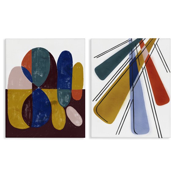 Stupell Industries Southwestern Abstract Round Geometric Shapes 2pc Canvas Art Set, 16 x 20 each, by Lil' Rue