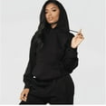 thumbnail image 5 of Loose Casual Net Color Hooded Long Sleeve Sweatshirt Set,Plus Size, 5 of 8
