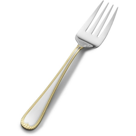 Regency Cold Meat Fork - International Silver Gold Accent New Castle Cold Meat Fork