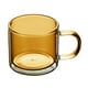 thumbnail image 1 of Tazas de café de vidrio para bebidas calientes con asas y vasos térmicos de doble pared marrón, 1 of 9