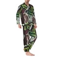 thumbnail image 2 of Daiia Big Bass Fish for Men's Long-Sleeved Pajama Set – Soft & Comfortable Sleepwear Button-Up Pajamas Cozy Lounge Wear-Medium, 2 of 7
