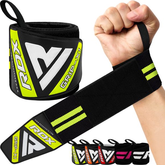 RDX Bandeaux de Soutien pour Poignet pour Musculation, Approuvés IPL et USPA, Sangles en Coton Élastiquées Pro 18â€, Boucle pour Pouce, Dynamophilie Culturisme Mise en Forme Musculation Entraînement au Gym WOD Entraînement, Gymnastique Callisthénie