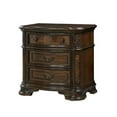 thumbnail image 2 of Home Square 2 Piece Solid Wood Nightstand Set with 3 Drawer in Brown Cherry, 2 of 8