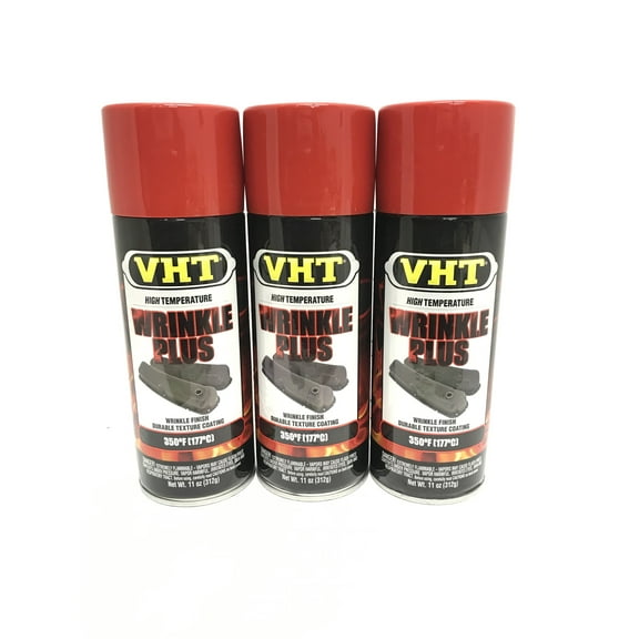 VHT SP204-3 PACK RED High Temperature Wrinkle Finish Durable Texture Coating - 11 oz