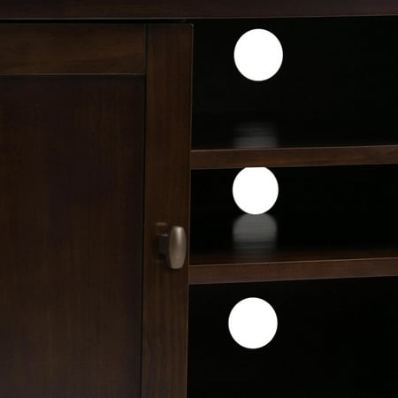 Simpli Home - Warm Shaker TV Cabinet for Most TVs Up to 52" - Honey Brown