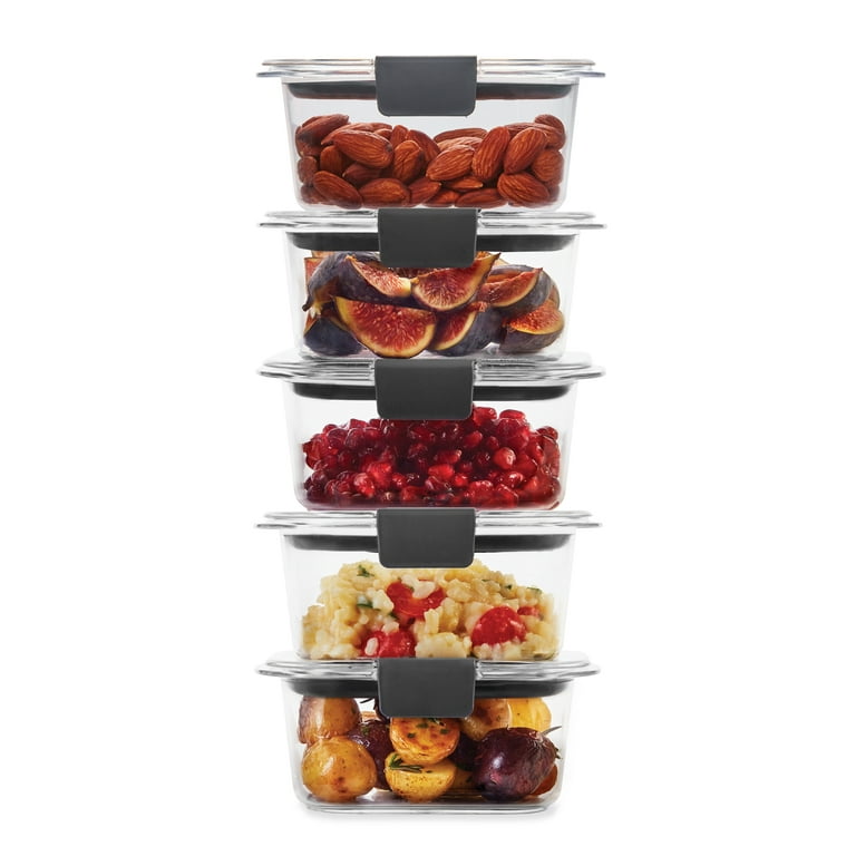 Utensilux Rubbermaid Premier, 3 Cup 5 Cup and 7 Cup Premier Flex & Seal Food Storage Set, 3 Triton Containers, 3 Grey Flex and Seal Lids, 6 Piece