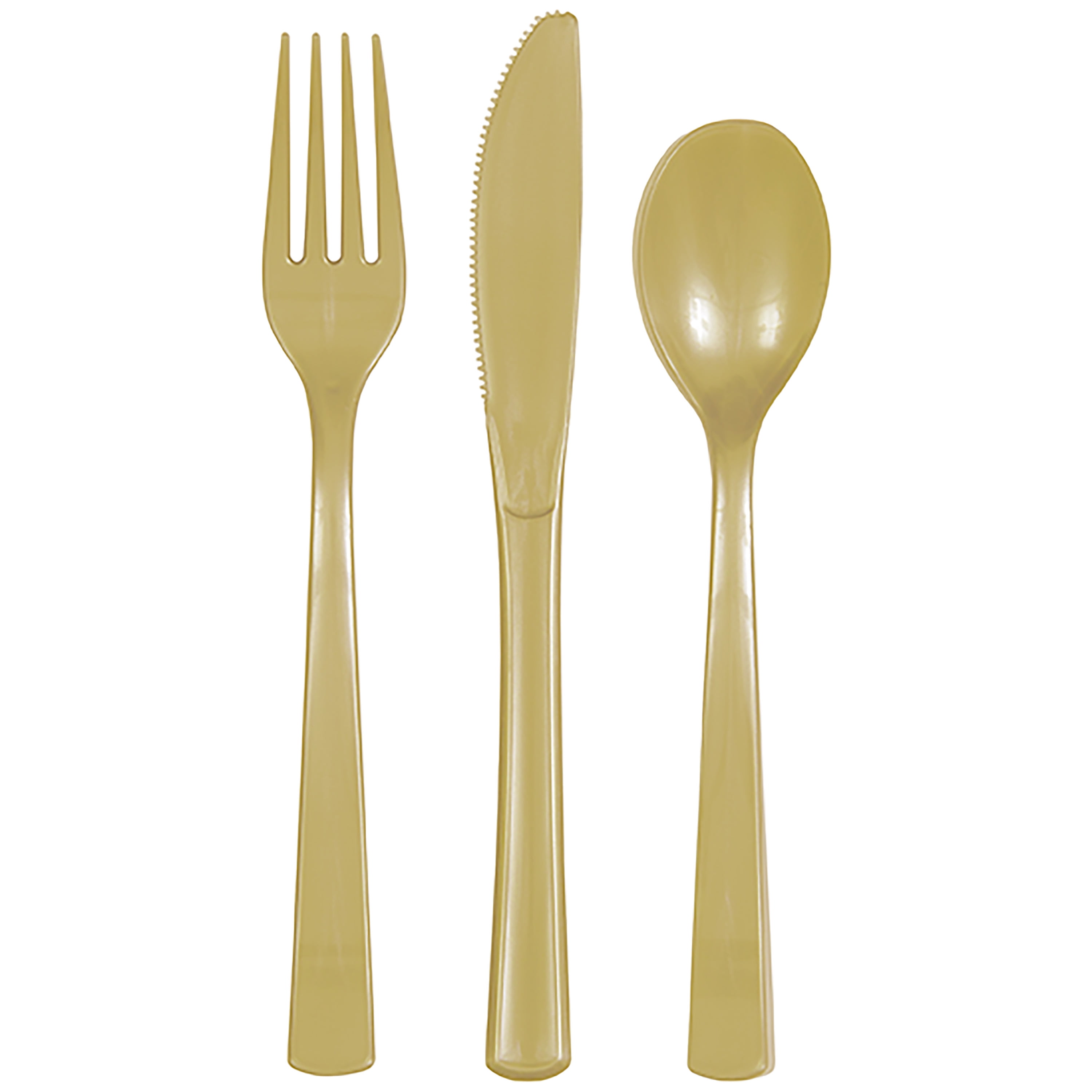 (6 pack) 24CT Gold Disposable Plastic Forks by Way To Celebrate