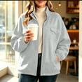 thumbnail image 6 of Tqcoqu Stand Collar Zip Up Jacket for Women, Long Sleeve Loose Casual Sweatshirt Cardigan with Patch Pocket, 2026 Fall Trendy Outfit, 6 of 9