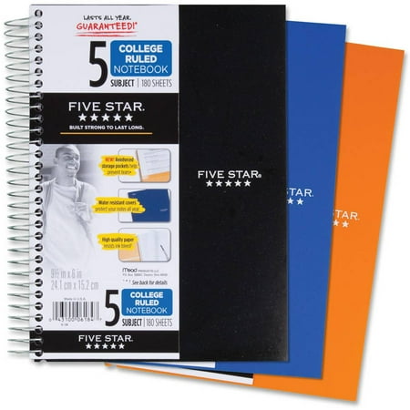 star five notebook subject ruled college mead walmart assorted colors