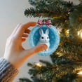 thumbnail image 3 of Arctic Animal Christmas Ornaments Collection - Cute Bunny, Penguin, Owl & More in Glittering Baubles for Holiday Decor B, 3 of 5