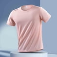 thumbnail image 4 of FRSASU Men's Athletic Running T-Shirts Quick Dry Gym Workout Shirts Moisture Wicking Short-Sleeve Lightweight Sports Tee Tops Pink, 4 of 5