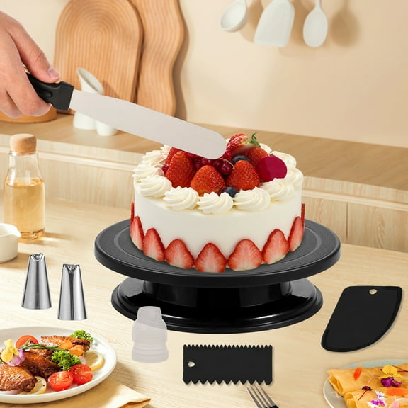 35Pcs Cake Decorating Kit for Cake Cupcake Decorations Sturdy Rotatable Cake Stand Decor Kit Anti Slip Stable Baking Decorating Supplies for Home Shop Use