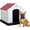 Red, variant on BestPet 28" Insulated Dog House, Durable Plastic, Weatherproof, Indoor/Outdoor, Elevated Flr, Air Vents, Green