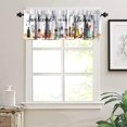 thumbnail image 3 of Rustic Kitchen Valance Curtains Farmhouse Country Minimalism Condiment Summer Fruit Wine Bakery Utensil Sweet Home Watercolor Blackout Curtains for Dining Room 54x18 Inch, 3 of 6