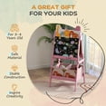 thumbnail image 5 of Qaba Easel for Kids, Double-Sided Kids Easel with Whiteboard, Chalkboard, Storage Boxes, Toddler Easel for 3-8 Years, Pink, 5 of 9