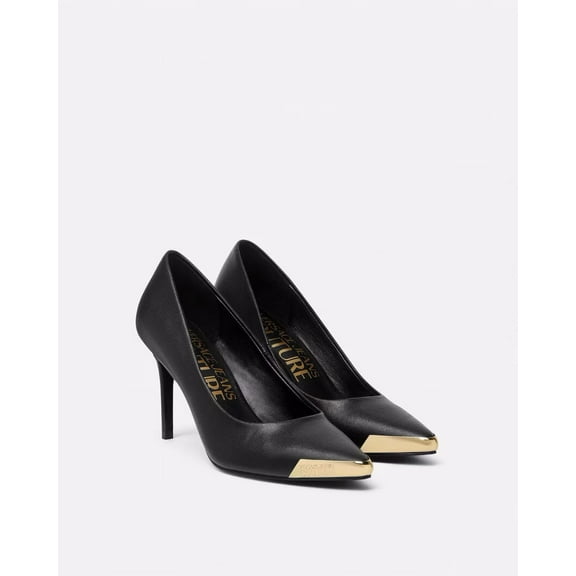 Versace Jeans Couture Womens Black Stiletto Pumps with GoldTone Cap -EU41 for Womens