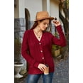 thumbnail image 6 of Women's Long Sleeve Cable Knit Sweater Open Front Cardigan Button Loose Outerwear, 6 of 6