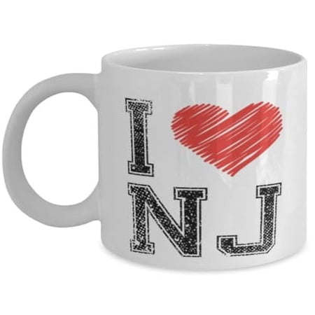 I Heart New Jersey 11 oz Coffee Mug - Gift for State Lovers White Ceramic