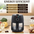 thumbnail image 5 of Elite Gourmet Glass Air Fryer, 2.4 Qt Compact Size for 1–2 People, PFAS-Free Ceramic & Glass Basket, Visible Cooking, Adjustable Temp 175–400°F, 1150W, Black, 5 of 6