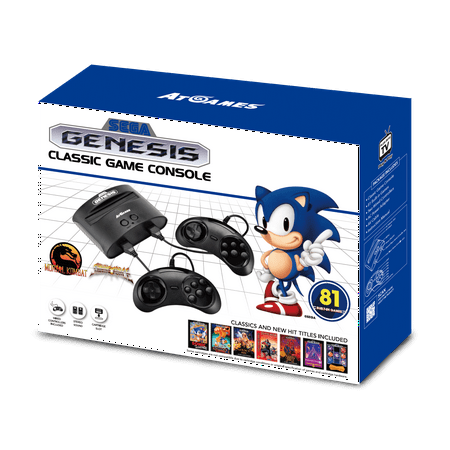 Sega Genesis Classic Game Console with 81 Classic Games Built-in, Black,