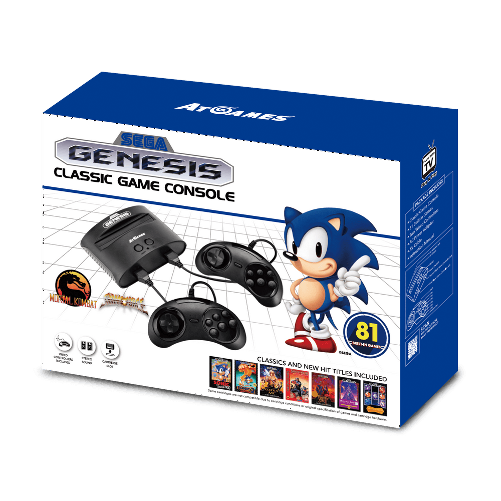 Sega Genesis Classic Game Console With 81 Classic Games Built In Black