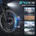 thumbnail image 4 of SAMEBIKE 749w Folding Electric Bike for Adults, 48V 15Ah Removable Battery E-Bike, Up to 70 Miles Range, 20" x 4.0 Fat Tire Electric Mountain Bike with Dual Suspension, 7-Speed Commuter Bicycle, 4 of 10