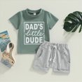 thumbnail image 2 of Xudanell Toddler Boy Outfits Summer Baby Boy Clothes Kids Leisure Short Sleeved T Shirt Shorts Casual Green 6-12 Months, 2 of 9