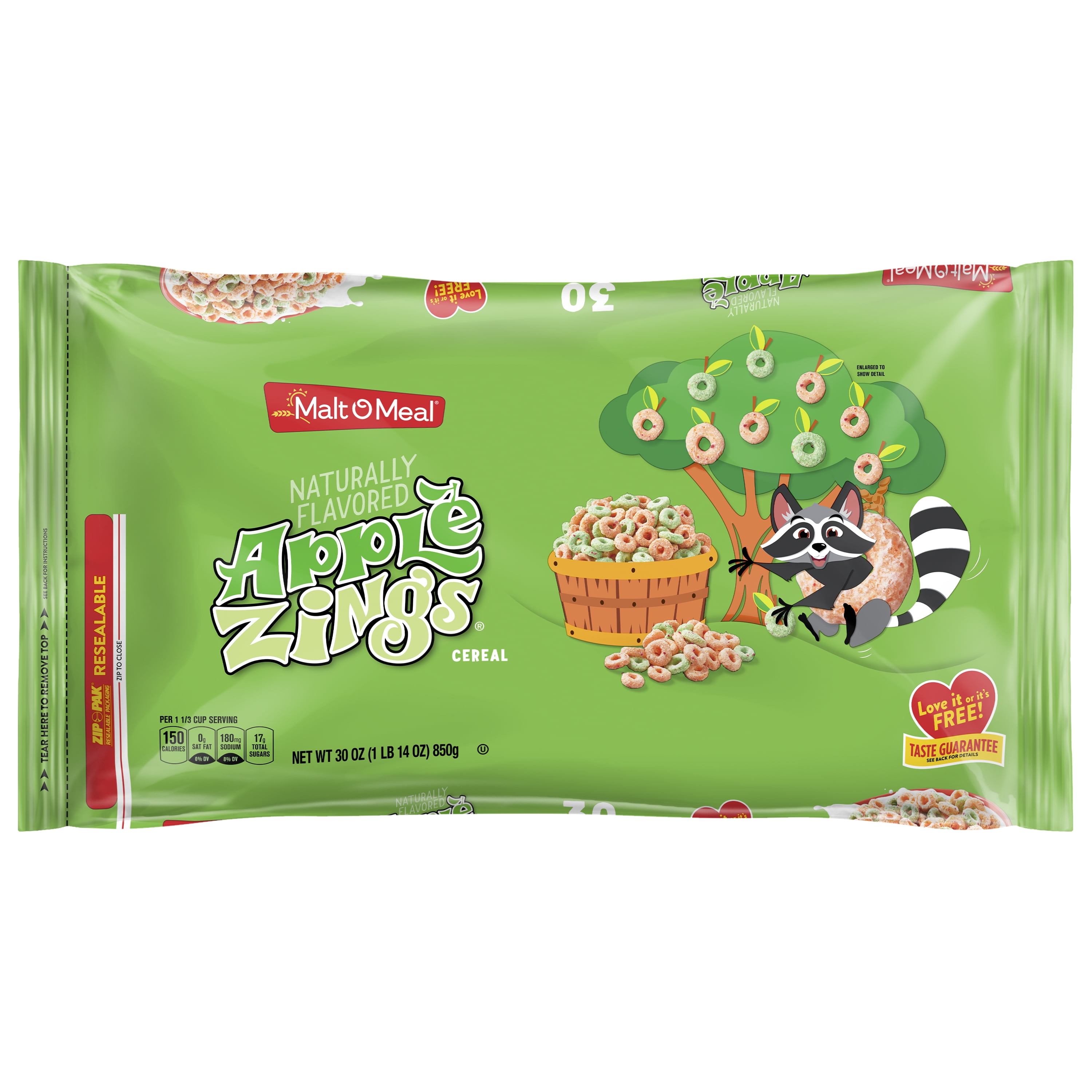 Malt-O-Meal Apple Zings Breakfast Cereal, 30 OZ Bag